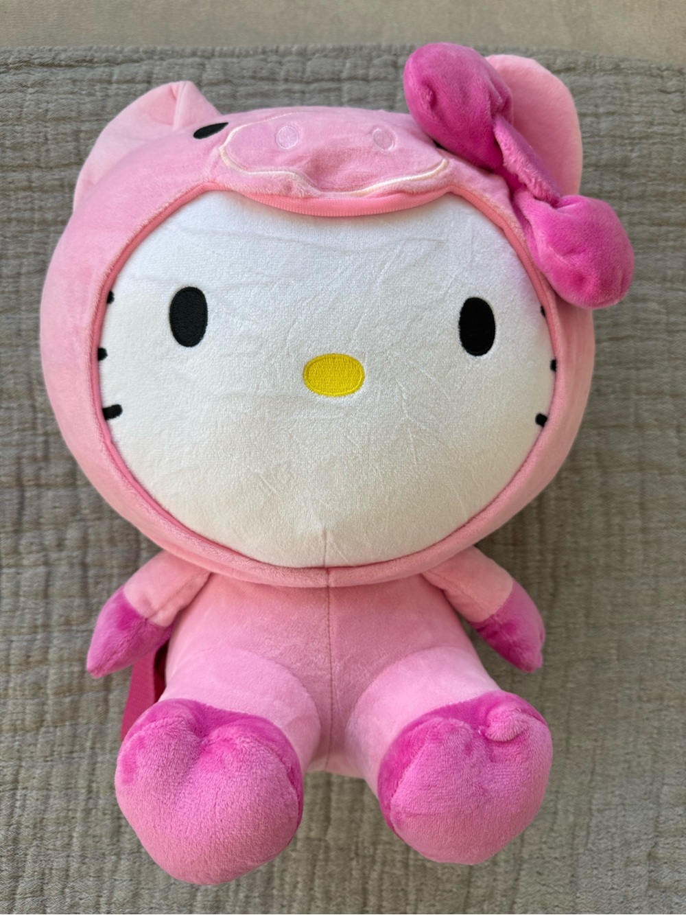 Hello Kitty Pink Pig Costume Plush Backpack